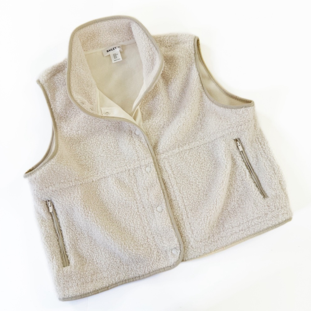 Bailey 44 Vest Jacket Womens XL Ivory Sherpa